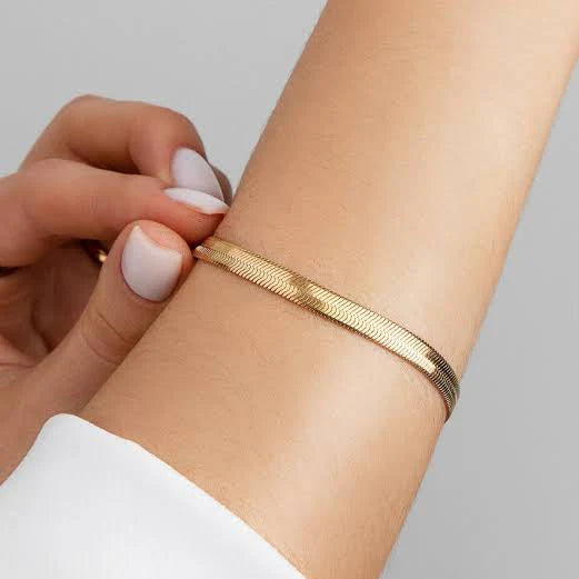 Golden Snake Chain Bracelet - Stainless Steel