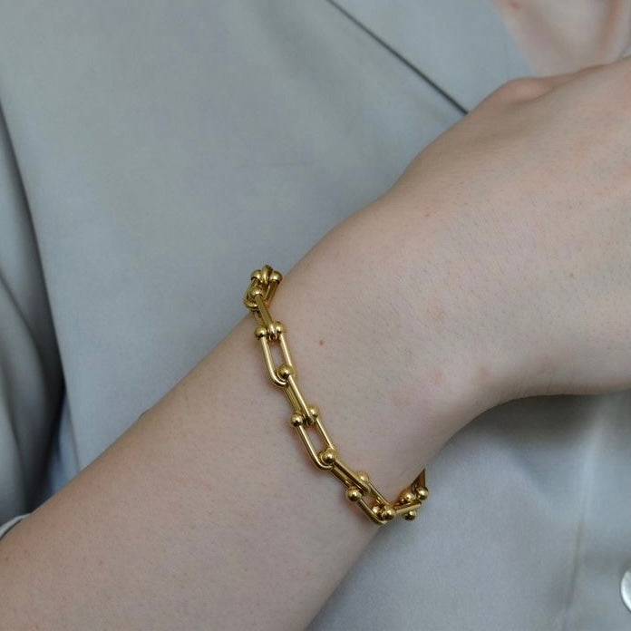 Paper Clip Link Bracelet - Stainless Steel