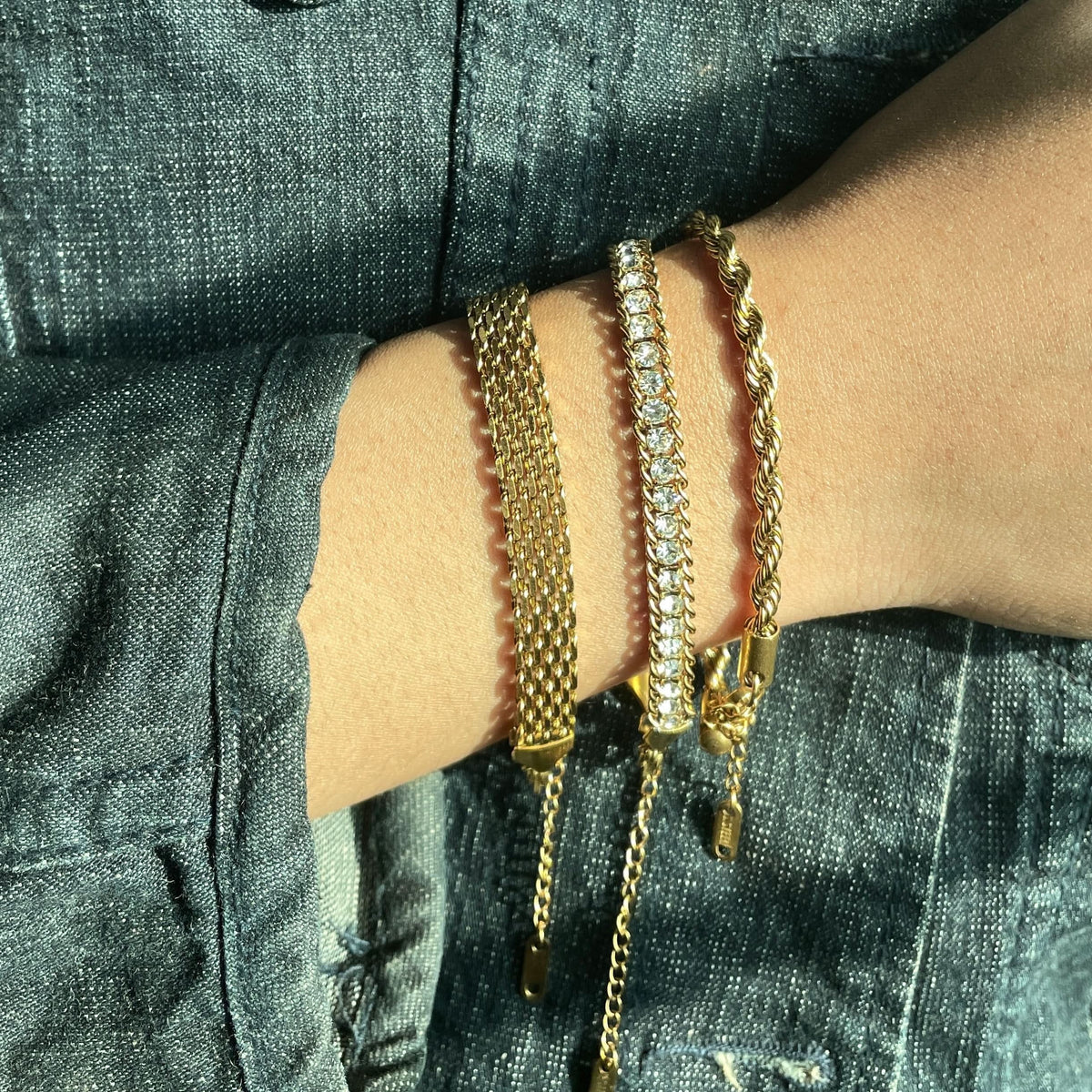 3 Bracelets (Milas + Luster + Rowena) - Stainless Steel