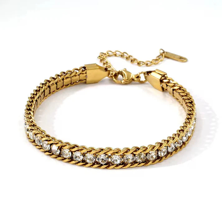 2 Bracelets (Clover + Luster) - Stainless Steel