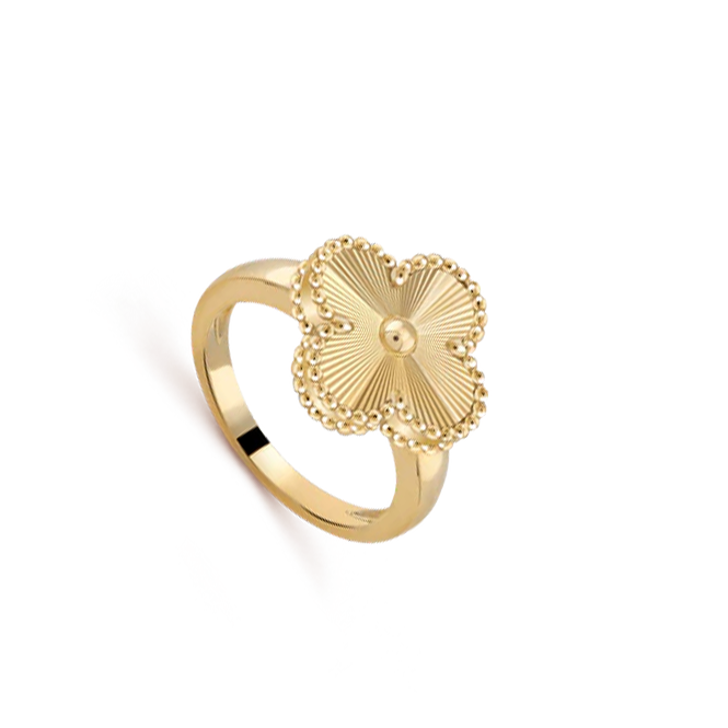 Golden Clover Ring - Stainless Steel