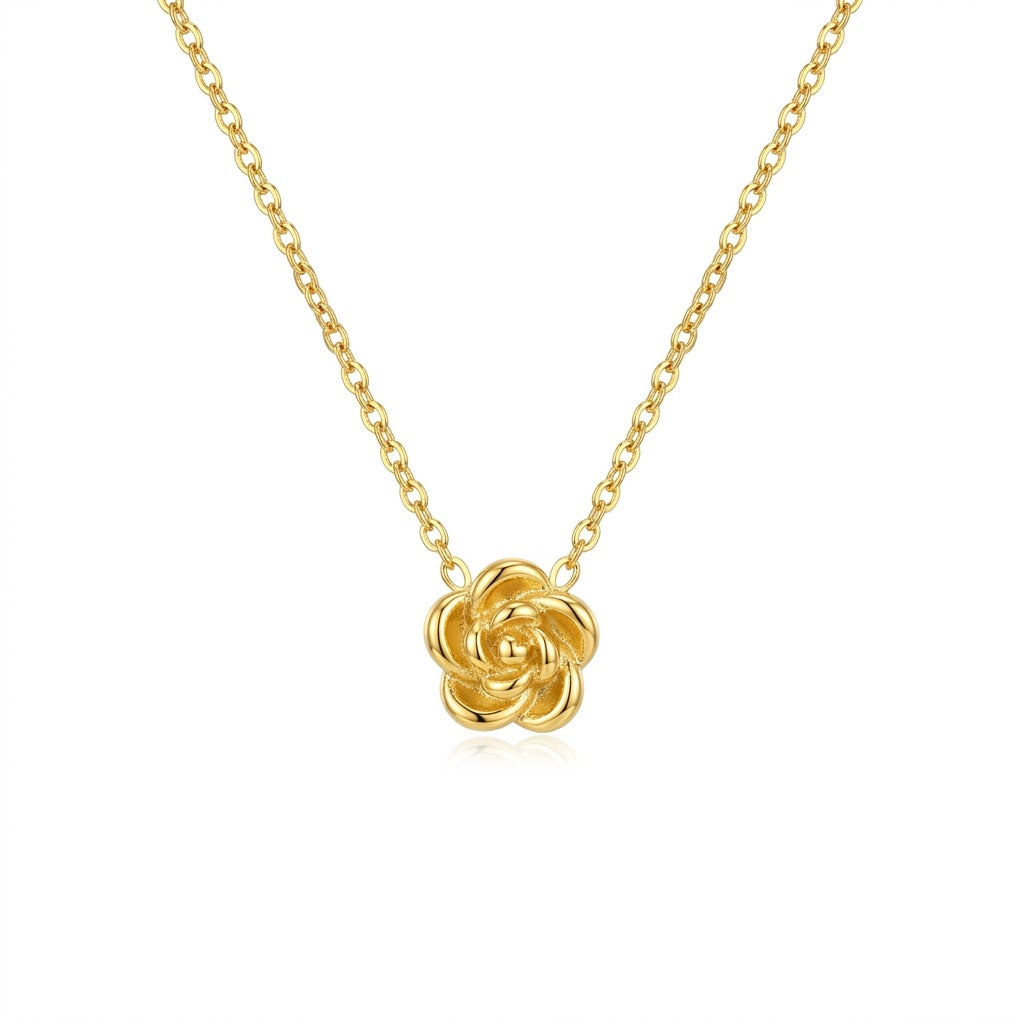 Mini Rose Necklace - Stainless Steel