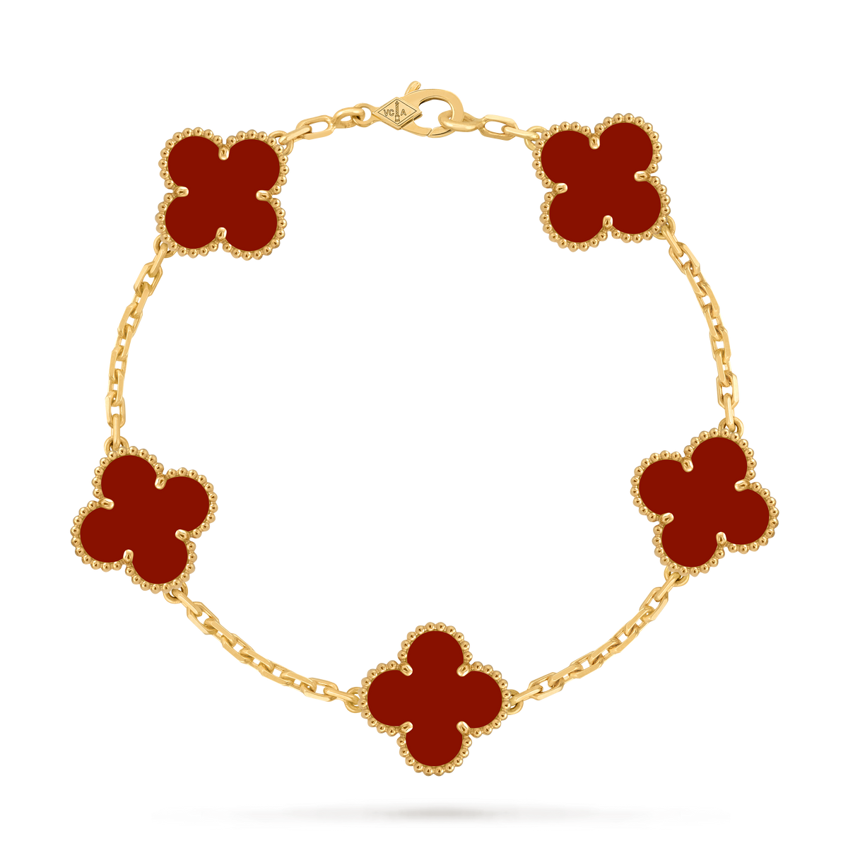 4 Leaf Red Clover Bracelet - Stainless Steel