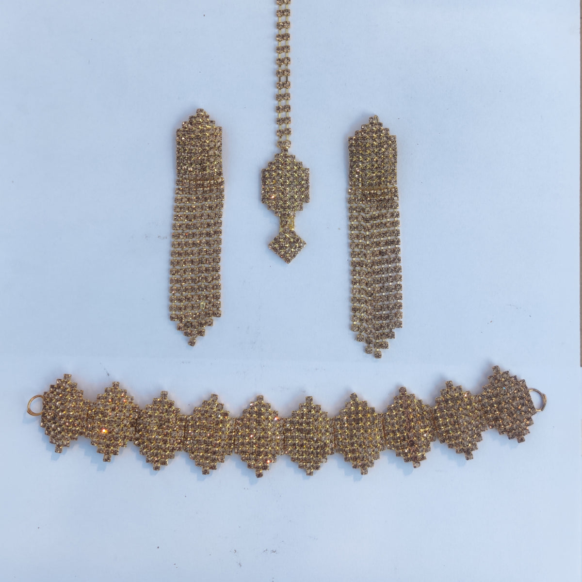 Party Wear Set (Necklace + Earrings + Head Ornament) - Cultural Handmade