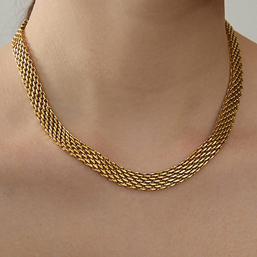 Broad Rowena Necklace - Stainless Steel