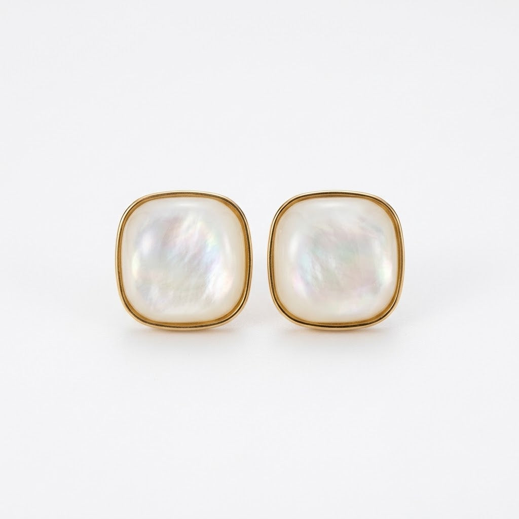 Round Square Pearl - Stainless Steel
