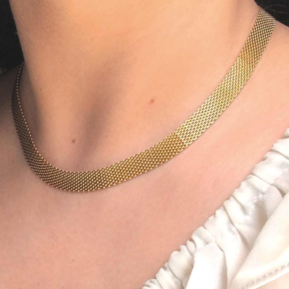 Broad Mesh Necklace - Stainless Steel