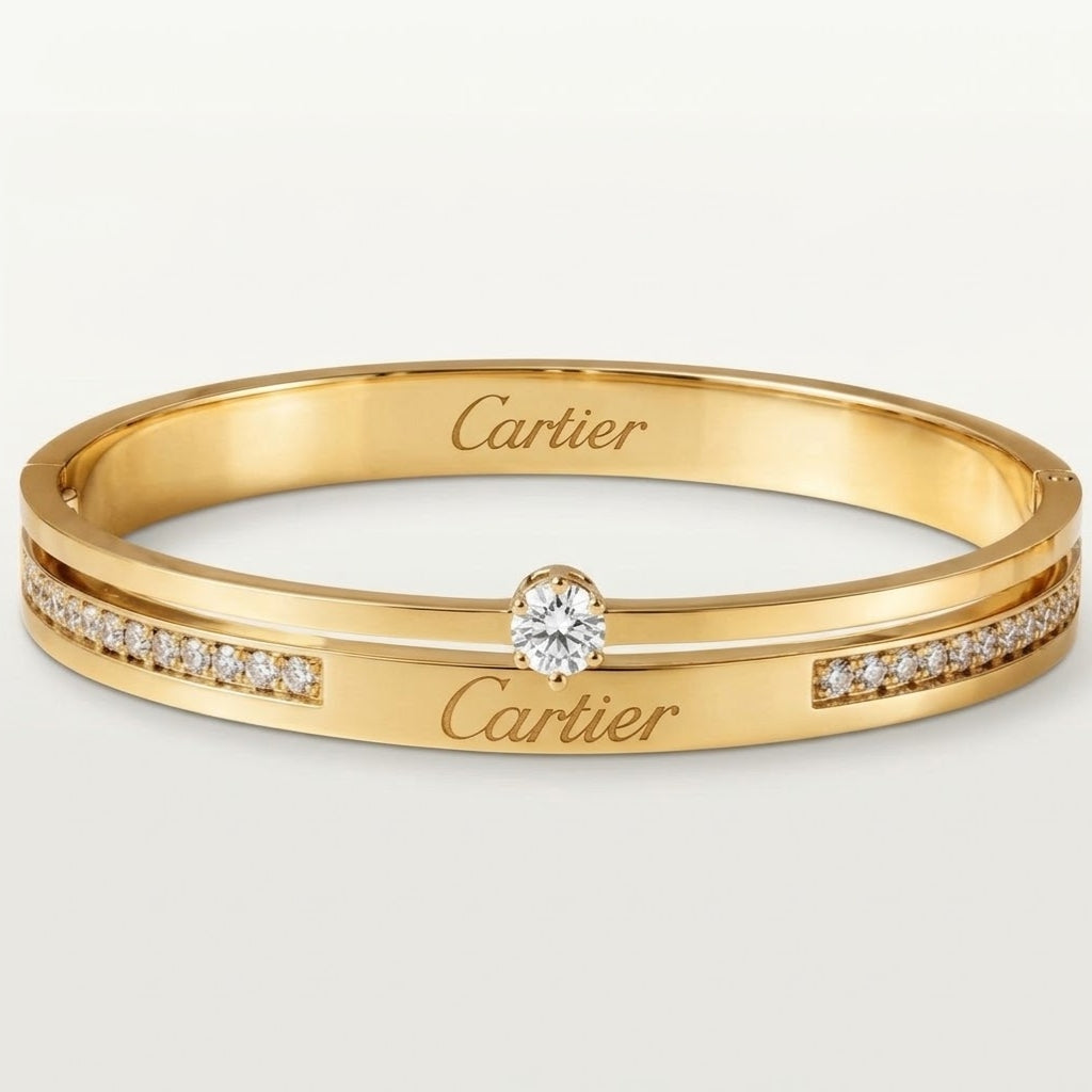 Cartier Diamond & Band StoneBracelet - Stainless Steel