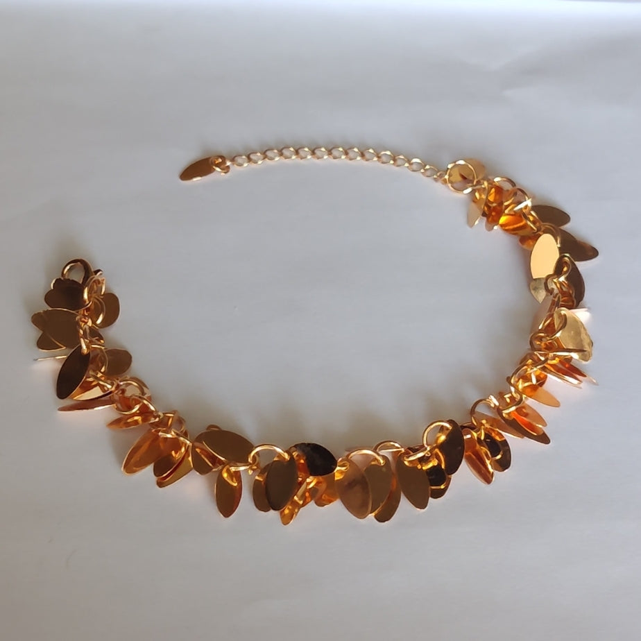 Leaf Cluster Anklet - China Gold