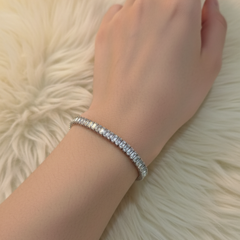 Simple Silver Tennis Bracelet