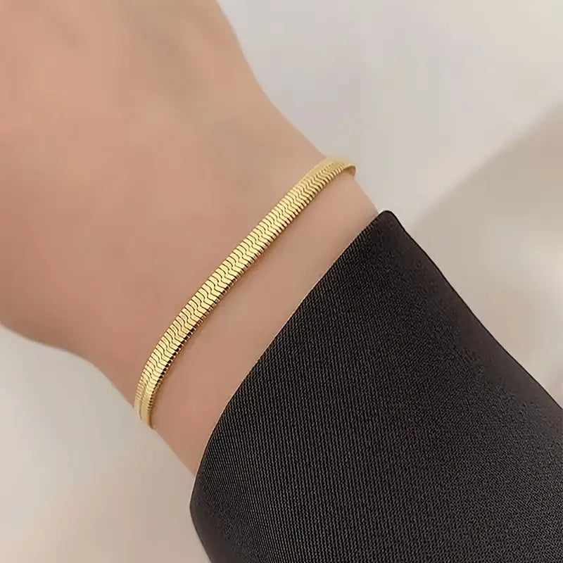 Golden Snake Chain Bracelet - Stainless Steel