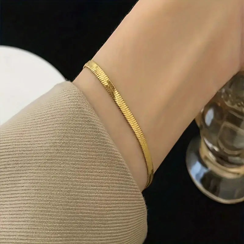 Golden Snake Chain Bracelet - Stainless Steel