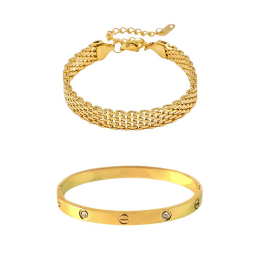 2 Bracelets (Rowena + Cartier) - Stainless Steel