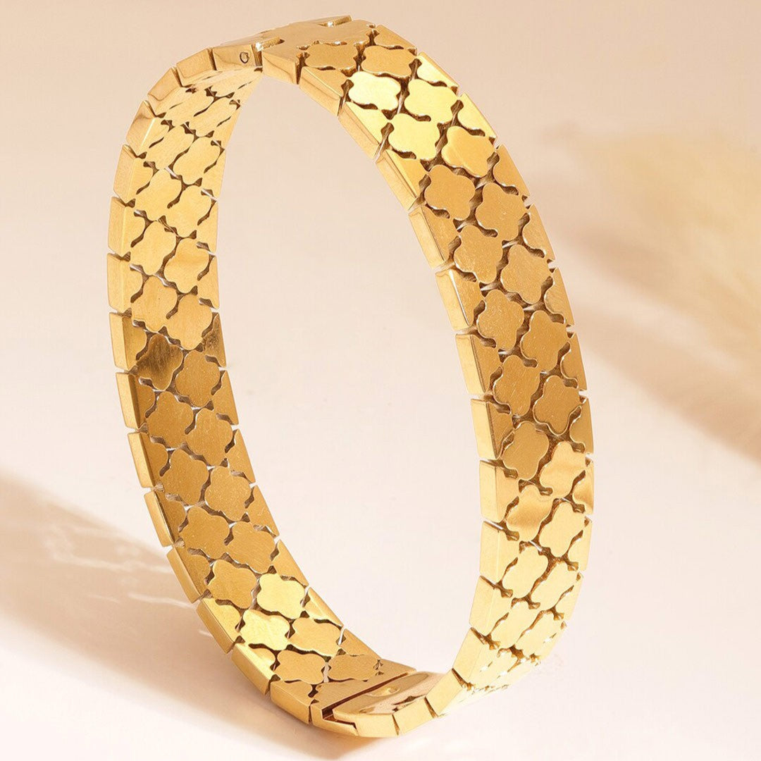 Clover Kada Bangle - Stainless Steel
