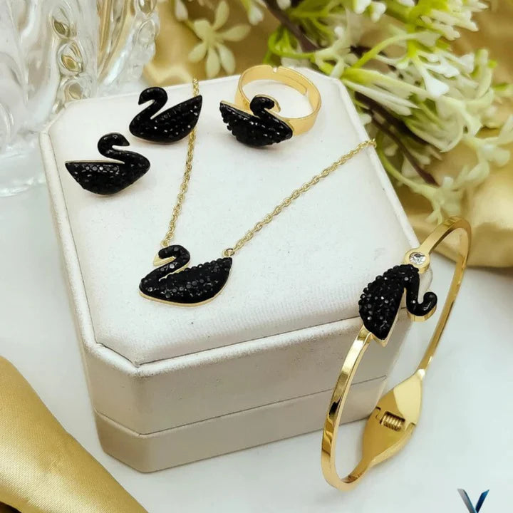 Complete Set Swan (Bracelet + Necklace + Tops)