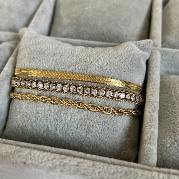 3 Bracelets (Milas + Luster + Snake) - Stainless Steel