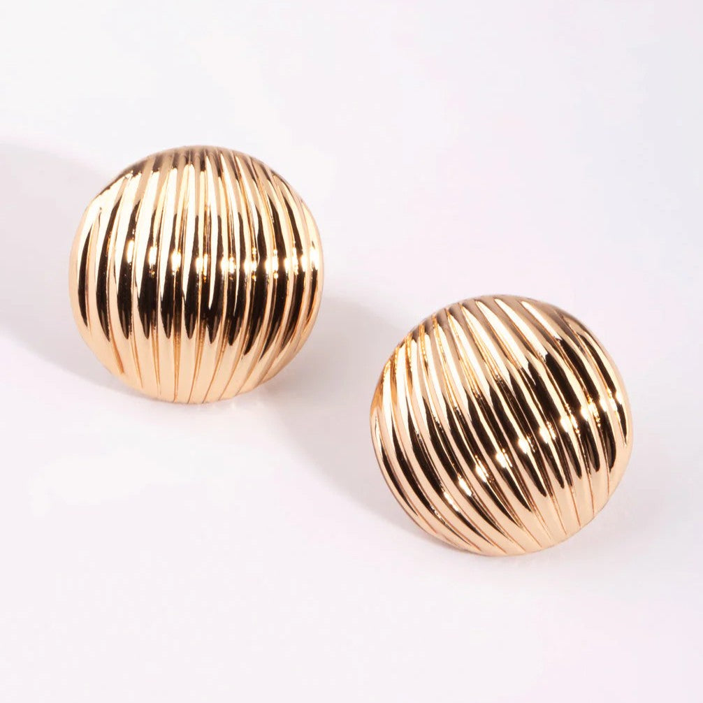 Shell Cover Lines Earrings - Stainless Steel