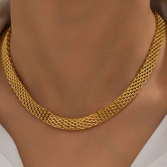 Broad Rowena Necklace - Stainless Steel