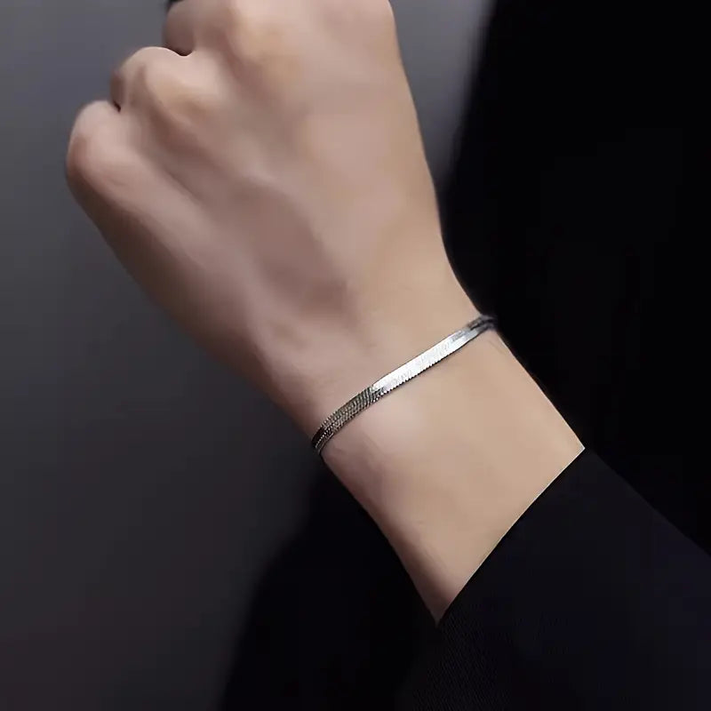 2 Snake Chain Bracelets (Golden + Silver) - Stainless Steel