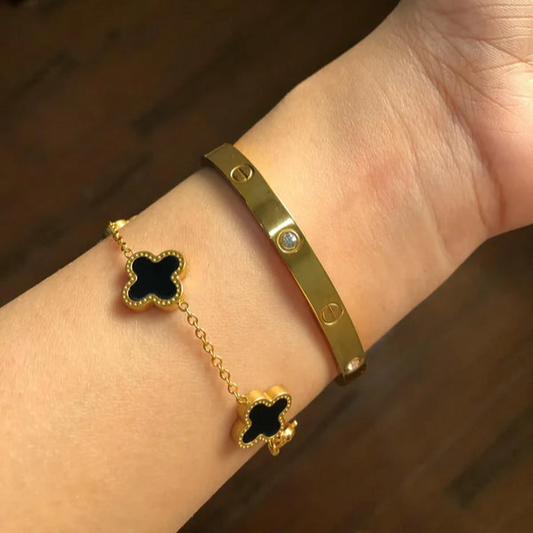 2 Bracelets (Clover + Cartier) - Stainless Steel