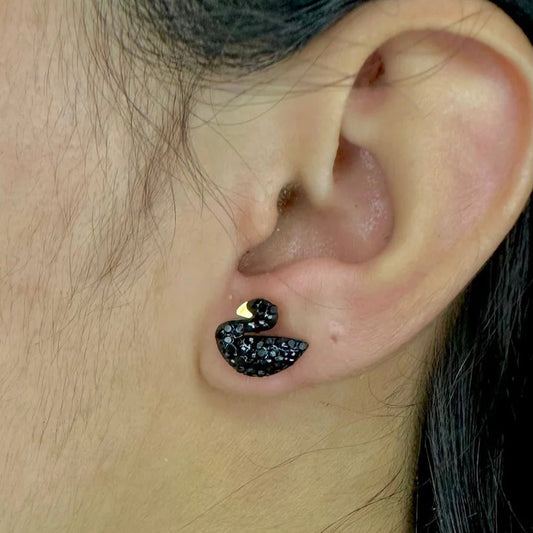 Black Swan Earrings - Stainless Steel