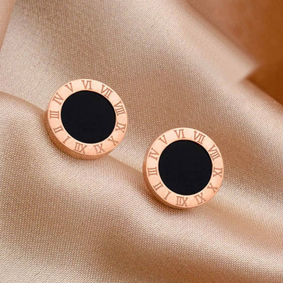 Black Enamel Roman Set (Necklace + Tops)