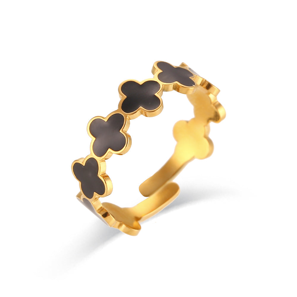 Clover Leaflet Ring - Stainless Steel