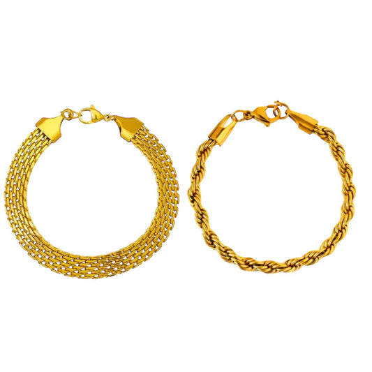 2 Bracelets (Milas + Rowena) - Stainless Steel