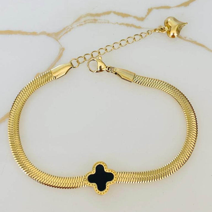 Single Clover Bracelet - Stainless Steel