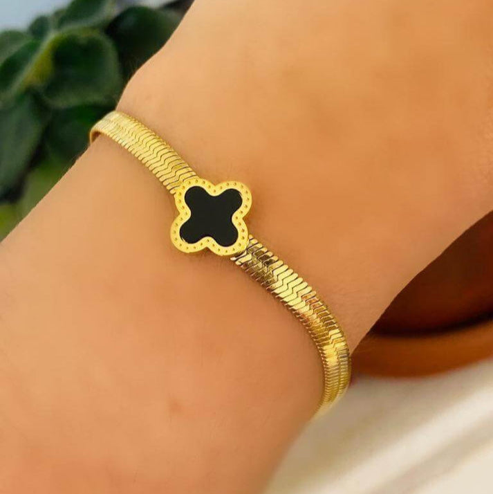 Single Clover Bracelet - Stainless Steel