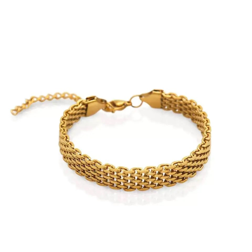 3 Bracelets (Rowena + Clover + Tory Burch) - Stainless Steel
