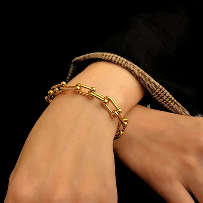 Paper Clip Link Bracelet - Stainless Steel