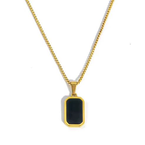 Lotus Double Sided Black & White Necklace - Stainless Steel