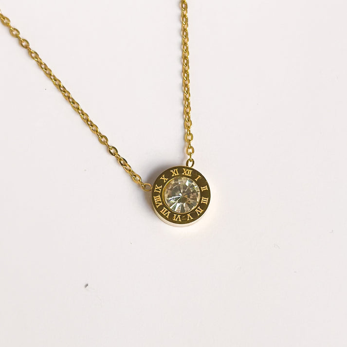 Roman Stone Necklace - Stainless Steel