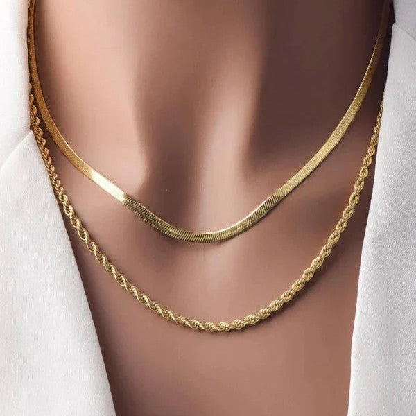 2 Necklaces (Snake + Milas) - Stainless Steel