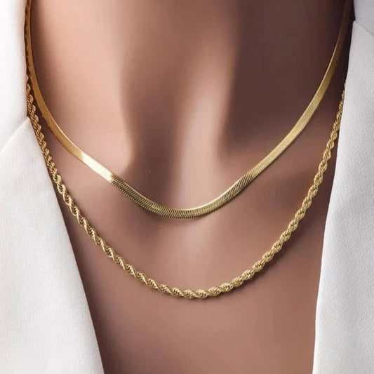 2 Necklaces (Snake + Milas) - Stainless Steel
