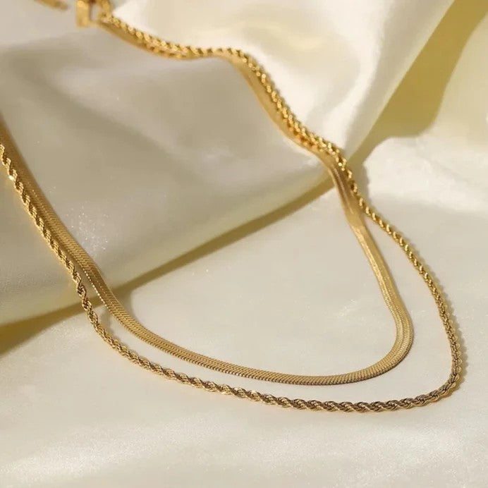 2 Necklaces (Snake + Milas) - Stainless Steel