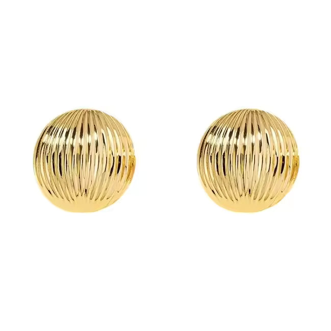 Shell Cover Lines Earrings - Stainless Steel