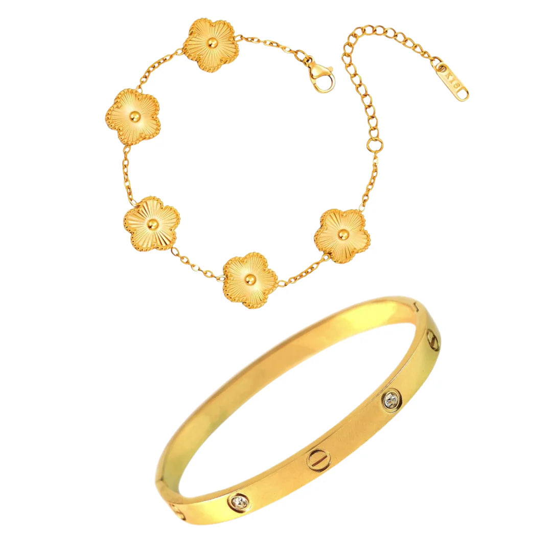 2 Bracelets (Cartier + Clover)