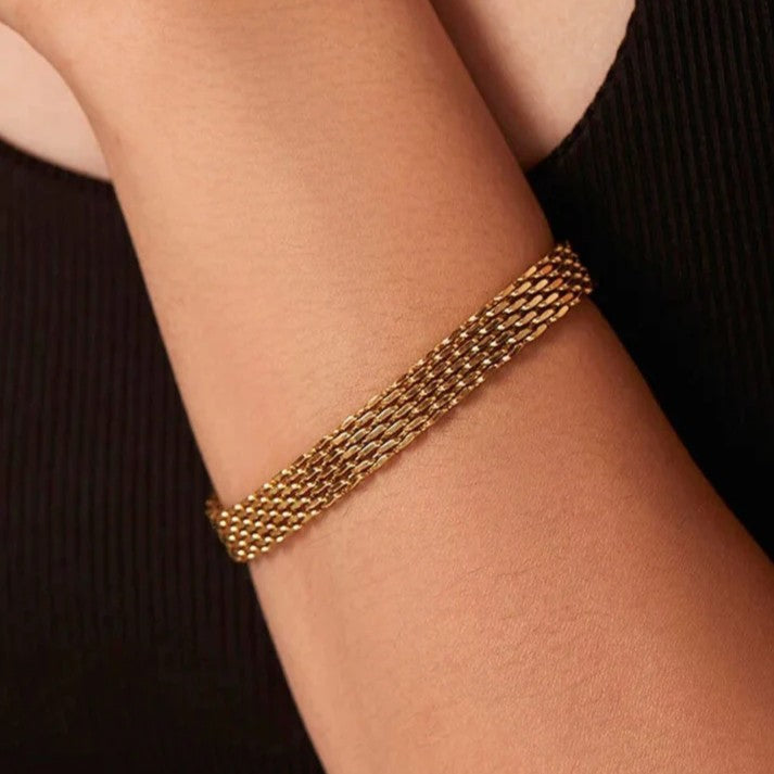 3 Bracelets (Rowena + Mesh +Curb) - Stainless Steel