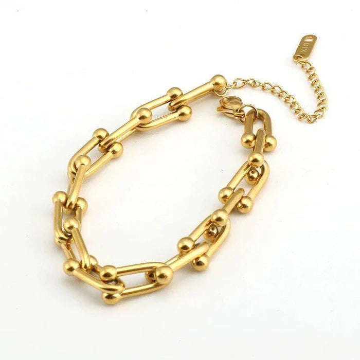 Paper Clip Link Bracelet - Stainless Steel