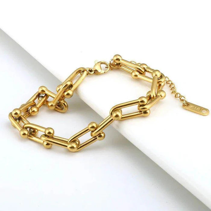 Paper Clip Link Bracelet - Stainless Steel