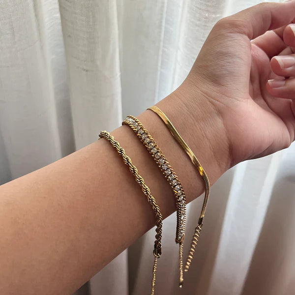 3 Bracelets (Milas + Luster + Snake) - Stainless Steel
