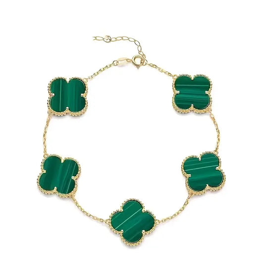 4 Leaf Green Clover Bracelet - Stainless Steel