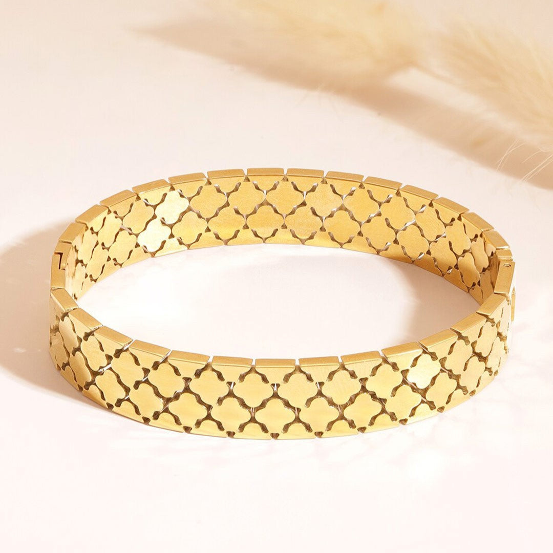 Clover Kada Bangle - Stainless Steel