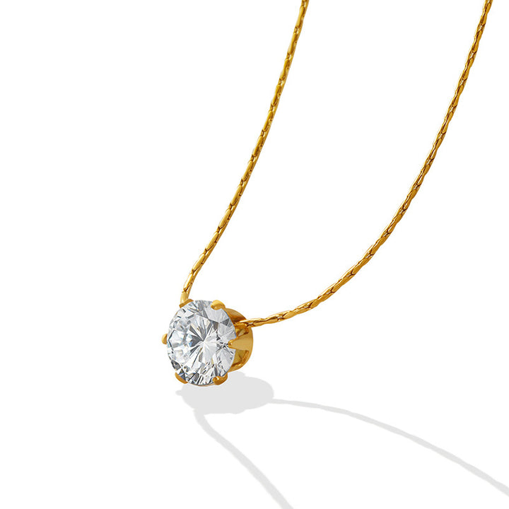 Slim Diamond Necklace - Stainless Steel