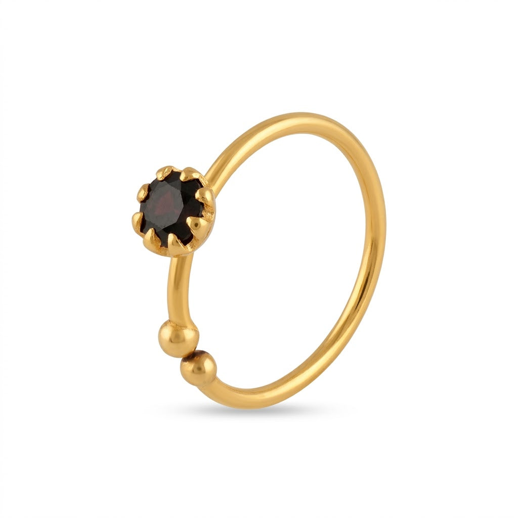 Red Single Diamond Full Clasp Nose Ring