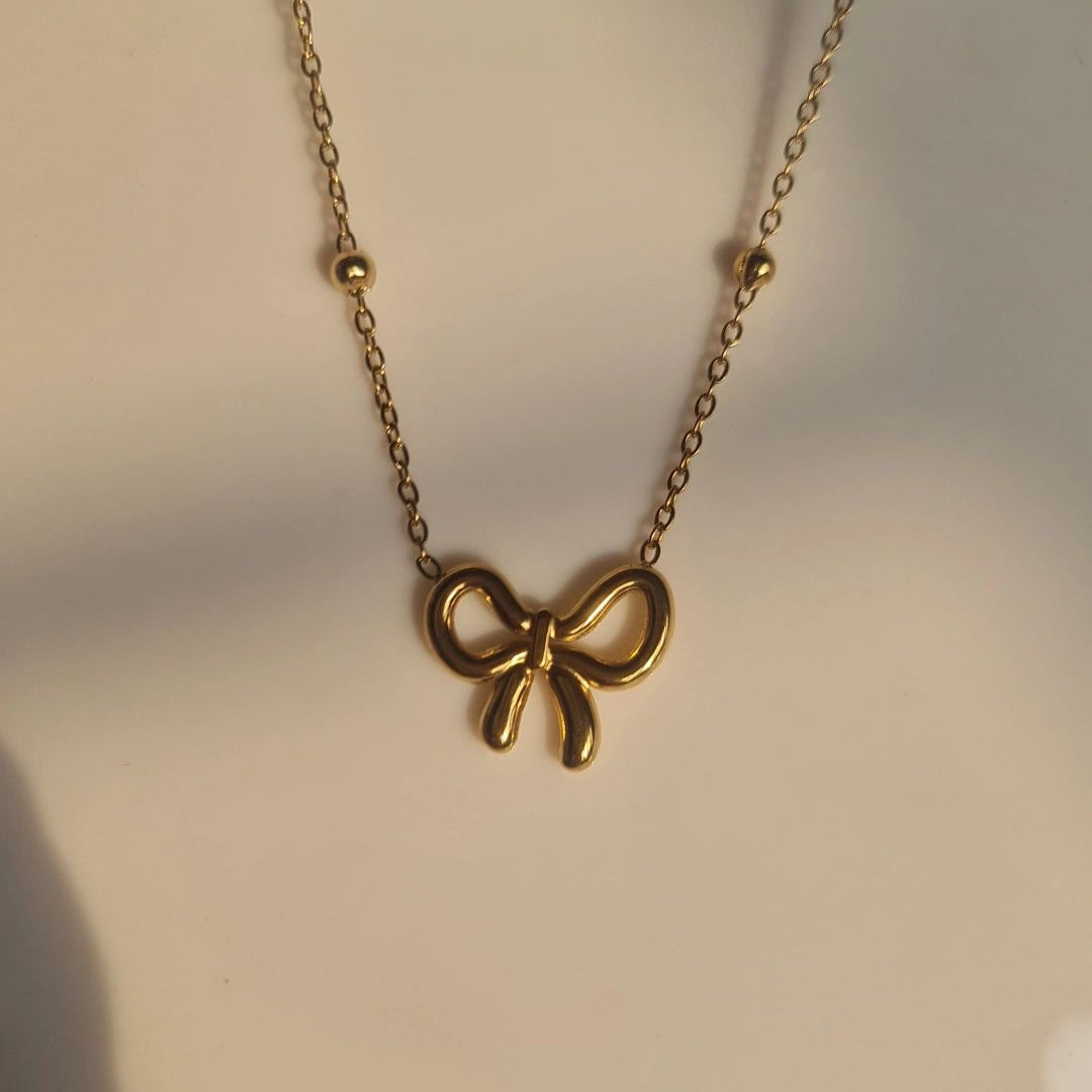 Bow Necklace - Stainless Steel