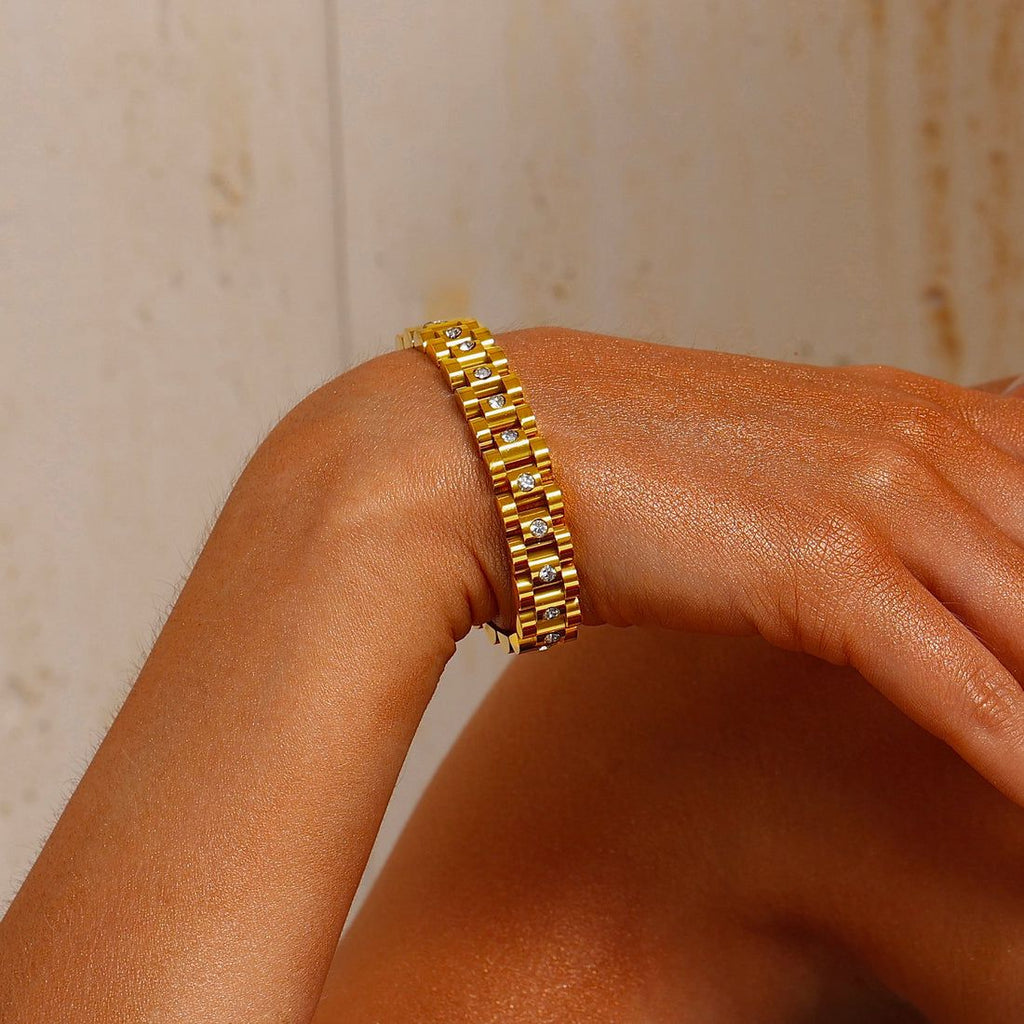 Rolex Single Stone Bracelet - Stainless Steel