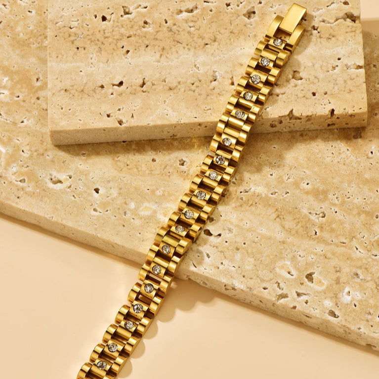 Rolex Single Stone Bracelet - Stainless Steel